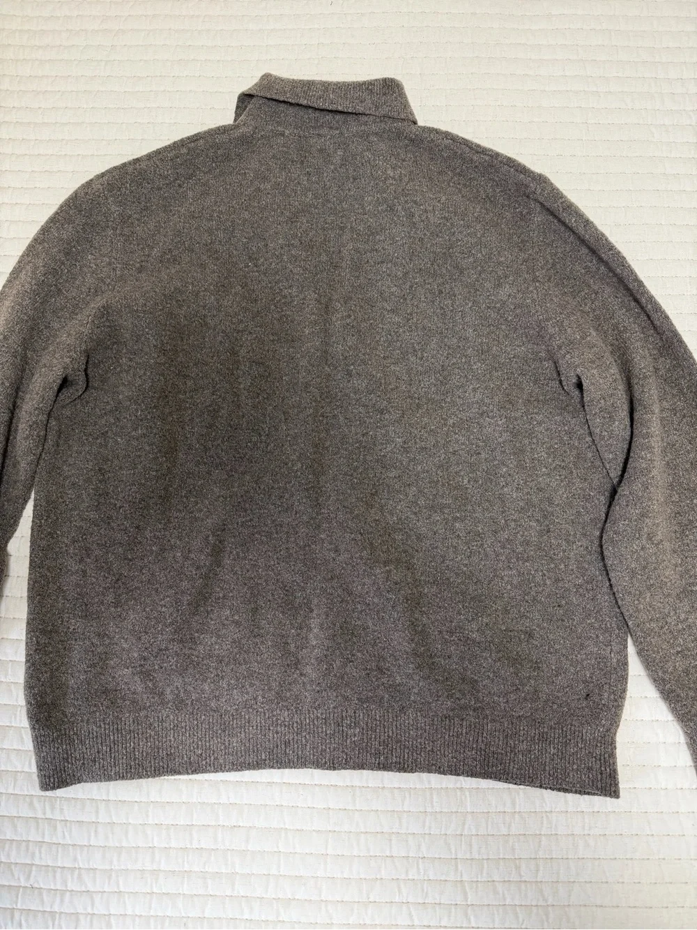 H&M Men's Zip-Front Sweater in Brown Heather - Picture 4 of 4